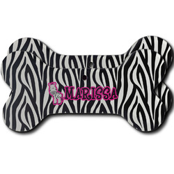 Zebra Ceramic Dog Ornament - Front & Back w/ Name or Text