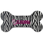 Zebra Ceramic Dog Ornament - Front w/ Name or Text