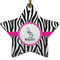 Zebra Ceramic Flat Ornament - Star (Front)