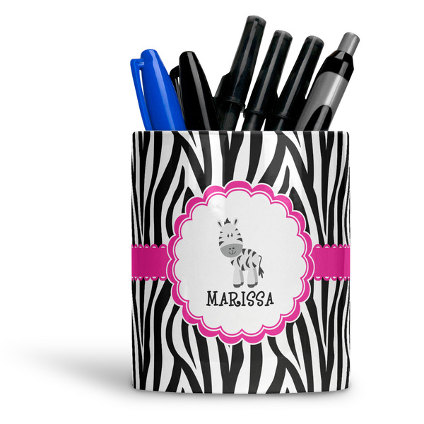 Custom Zebra Ceramic Pen Holder