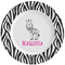 Zebra Ceramic Plate w/Rim