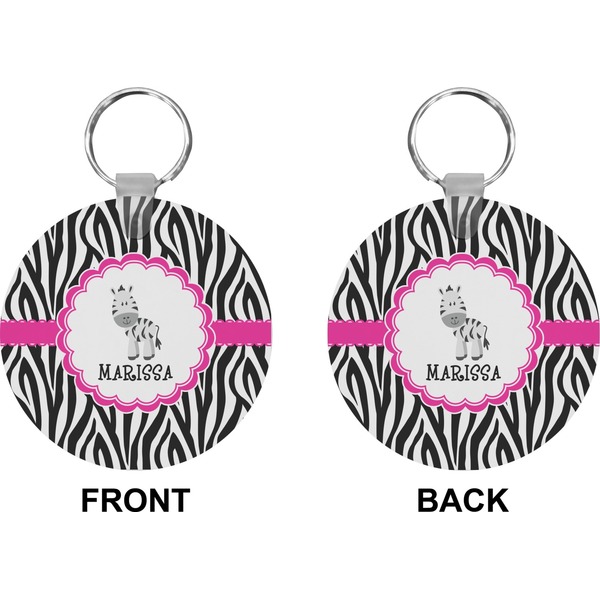 Zebra Circle Keychain (Front + Back)
