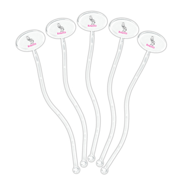 Zebra Clear Plastic 7" Stir Stick - Oval - Fan