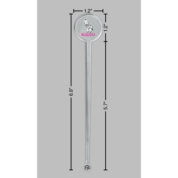Zebra Clear Plastic 7" Stir Stick - Round - Dimensions