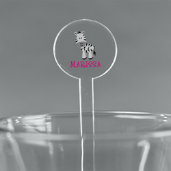 Zebra 5.5" Round Plastic Stir Sticks - Clear (Personalized)