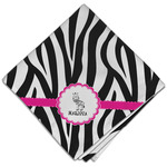 Zebra Cloth Dinner Napkin - Single w/ Name or Text