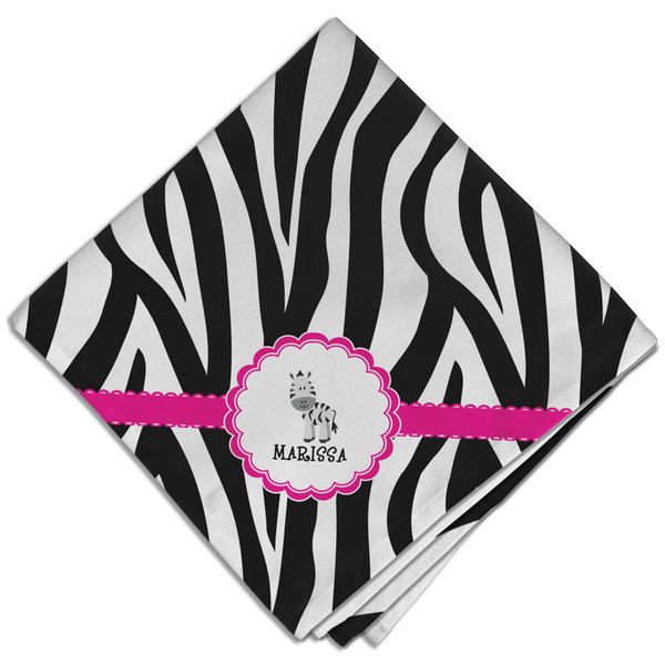 Custom Zebra Cloth Dinner Napkin - Single w/ Name or Text