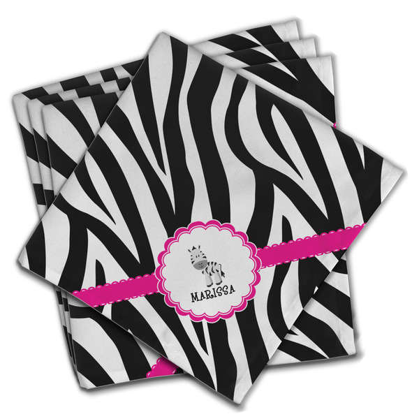 Custom Zebra Cloth Napkins (Set of 4) (Personalized)