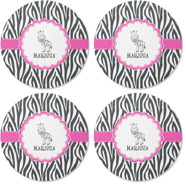 Zebra Coaster Round Rubber Back - Apvl
