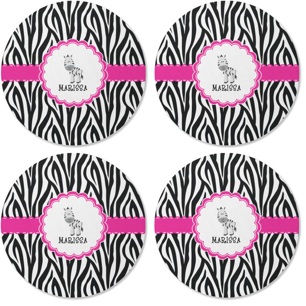 Zebra Coaster Round Rubber Back - Apvl