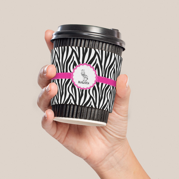 Zebra Coffee Cup Sleeve - LIFESTYLE