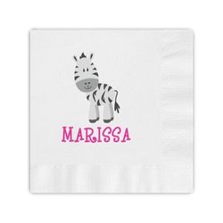 Zebra Coined Cocktail Napkins (Personalized)