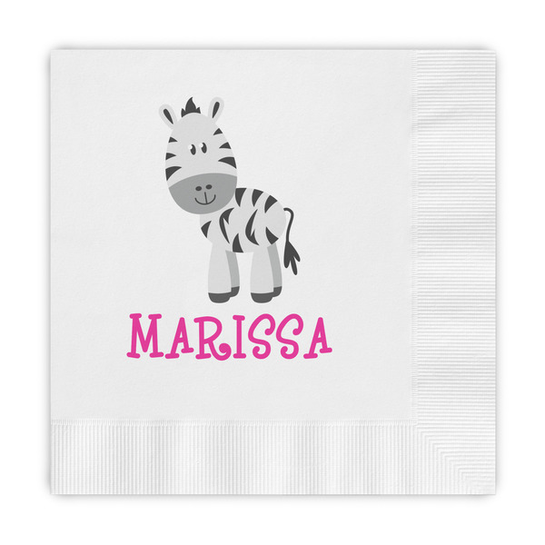 Custom Zebra Embossed Decorative Napkins (Personalized)