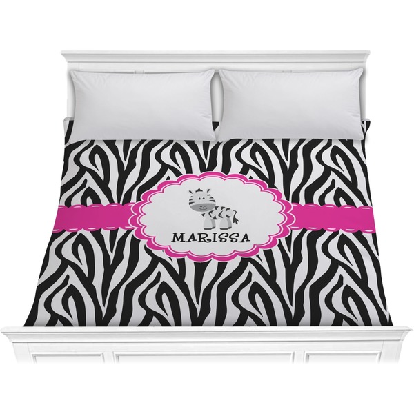 Custom Zebra Comforter - King (Personalized)