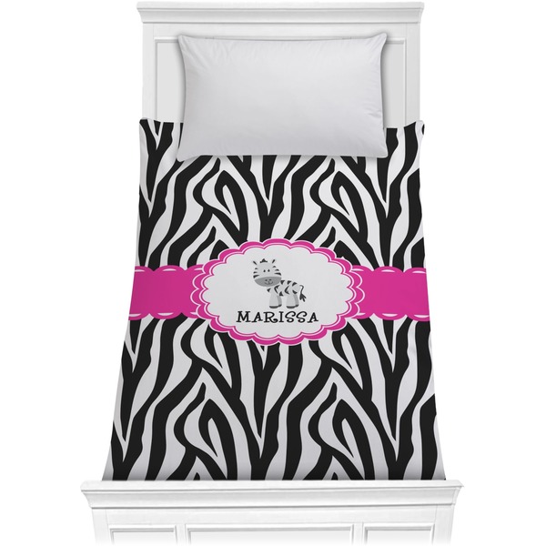Custom Zebra Comforter - Twin (Personalized)
