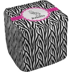 Zebra Cube Pouf Ottoman (Personalized)