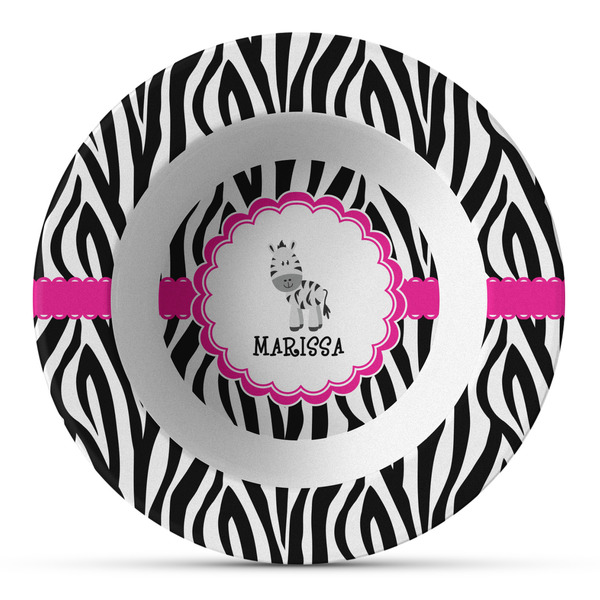 Custom Zebra Plastic Bowl - Microwave Safe - Composite Polymer (Personalized)