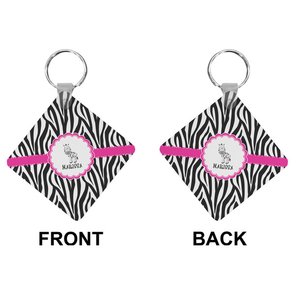 Zebra Diamond Keychain (Front + Back)