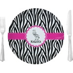 Zebra Glass Lunch / Dinner Plate 10" (Personalized)