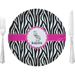 Zebra 10" Glass Lunch / Dinner Plates - Single or Set (Personalized)