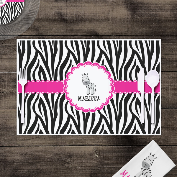 Zebra Disposable Paper Placemat - In Context