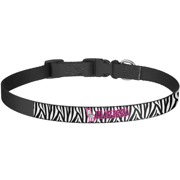Custom Zebra Dog Collar - Large (Personalized)