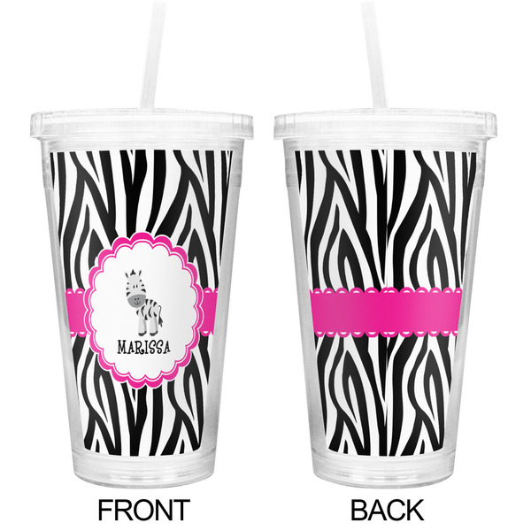 Zebra Double Wall Tumbler with Straw - Approval