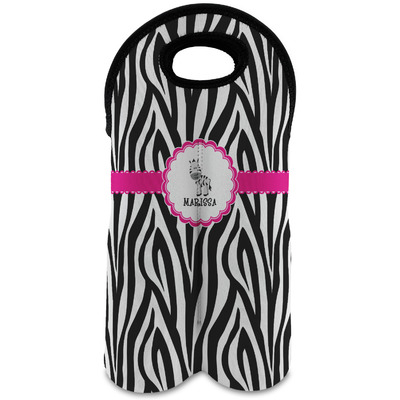 Zebra Wine Tote Bag (2 Bottles) (Personalized)
