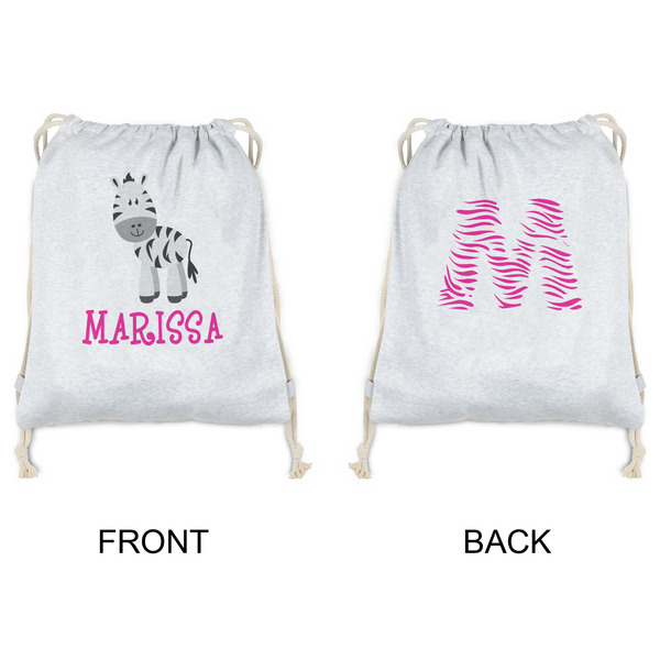 Zebra Drawstring Backpacks - Sweatshirt Fleece - Double Sided - APPROVAL