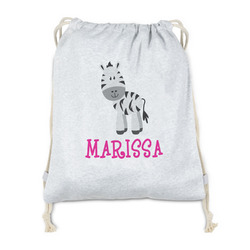 Zebra Drawstring Backpack - Sweatshirt Fleece - Double Sided (Personalized)
