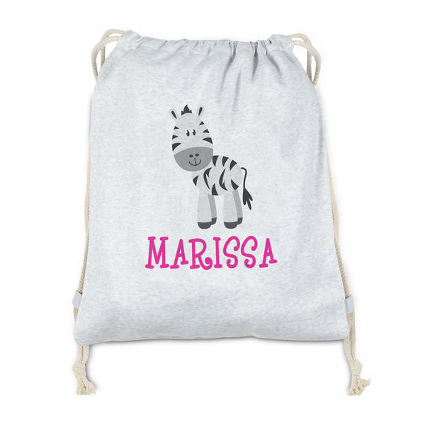 Custom Zebra Drawstring Backpack - Sweatshirt Fleece - Double Sided (Personalized)