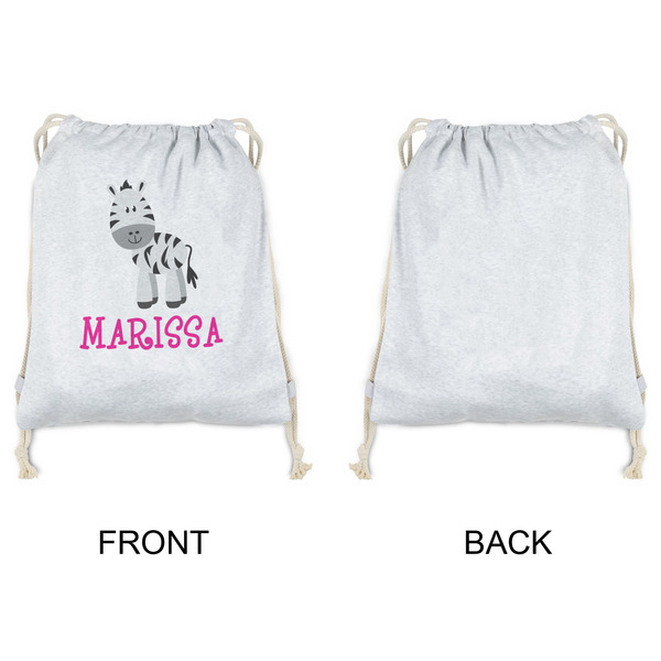 Zebra Drawstring Backpacks - Sweatshirt Fleece - Single Sided - APPROVAL
