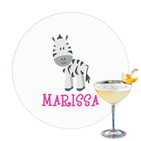 Custom Zebra Printed Drink Topper - 3.25" (Personalized)