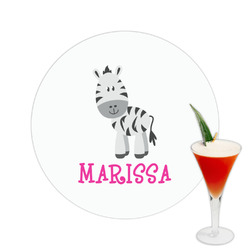 Zebra Printed Drink Topper -  2.5" (Personalized)