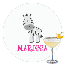 Zebra Printed Drink Topper - 3.5" (Personalized)
