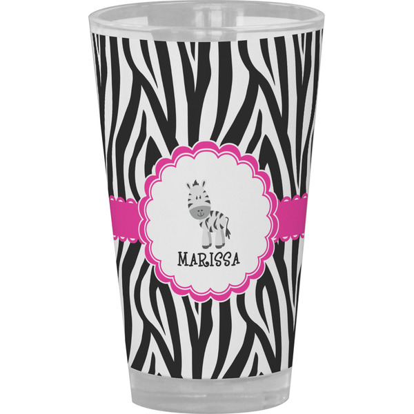 Custom Zebra Pint Glass - Full Color (Personalized)
