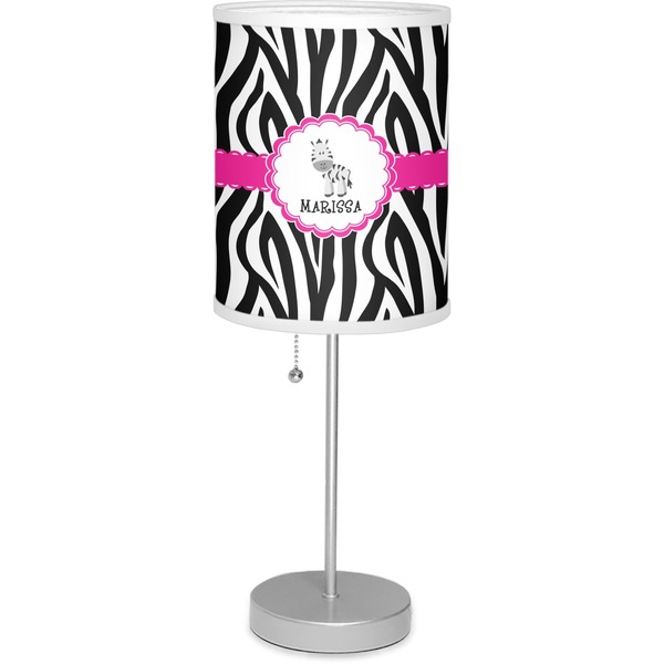 Custom Zebra 7" Drum Lamp with Shade Linen (Personalized)