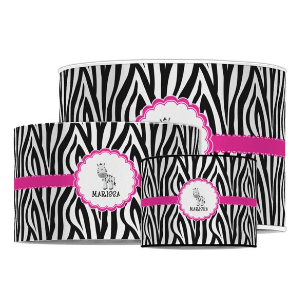 Zebra Drum Lampshades - MAIN