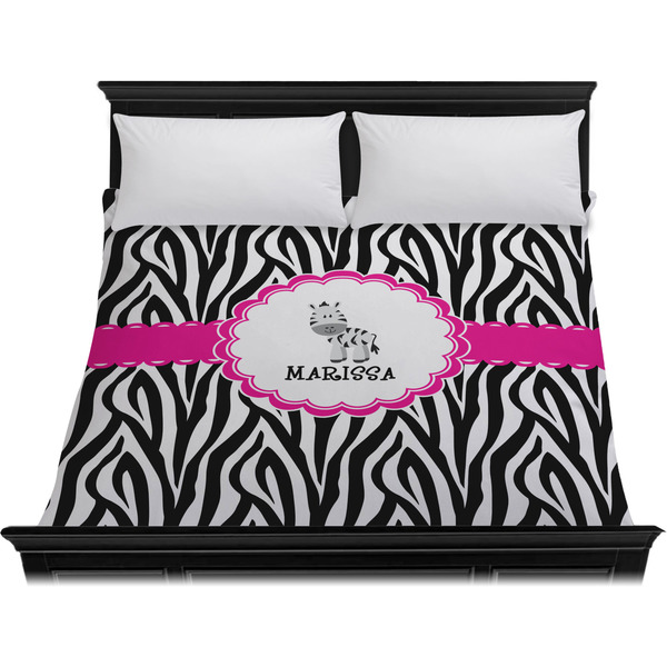 Zebra Duvet Cover - King - On Bed - No Prop