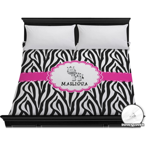 Custom Zebra Duvet Cover - King (Personalized)
