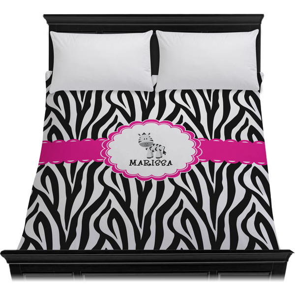 Zebra Duvet Cover - Queen - On Bed - No Prop