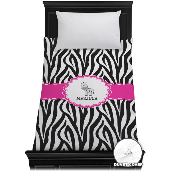 Custom Zebra Duvet Cover - Twin XL (Personalized)