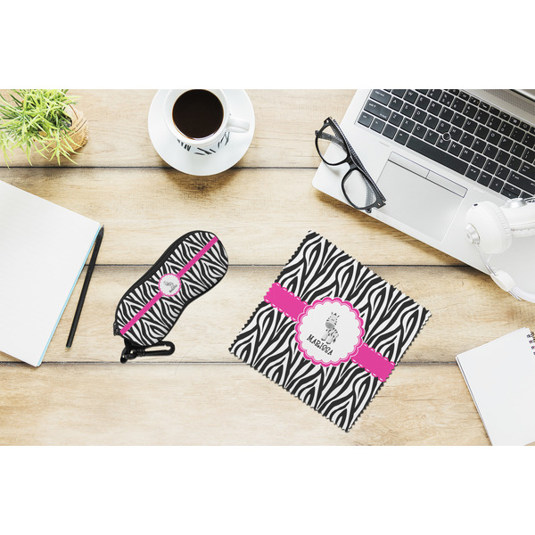 Zebra Eyeglass Case and Cloth Set - LIFESTYLE