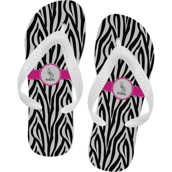 Custom Zebra Flip Flops - Large (Personalized)