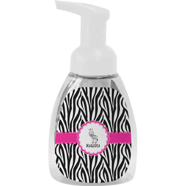Custom Zebra Foam Soap Bottle - White (Personalized)