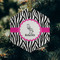 Zebra Frosted Glass Ornament - Hexagon (Lifestyle)