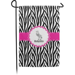 Zebra Small Garden Flag - Double Sided w/ Name or Text