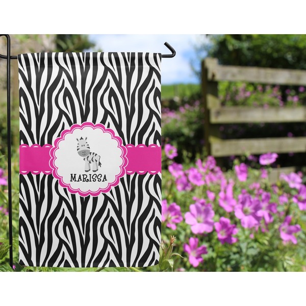 Zebra Garden Flag - Outside In Flowers