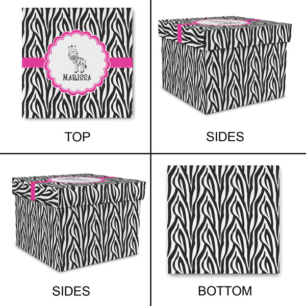 Zebra Gift Boxes with Lid - Canvas Wrapped - Large - Approval