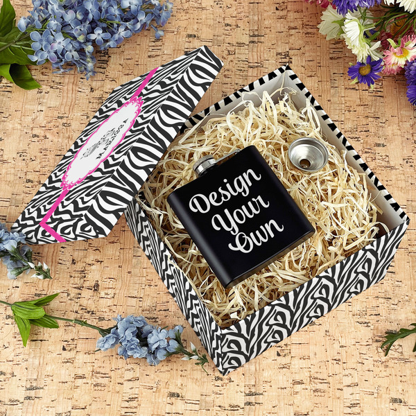 Zebra Gift Boxes with Lid - Canvas Wrapped - Large - In Context